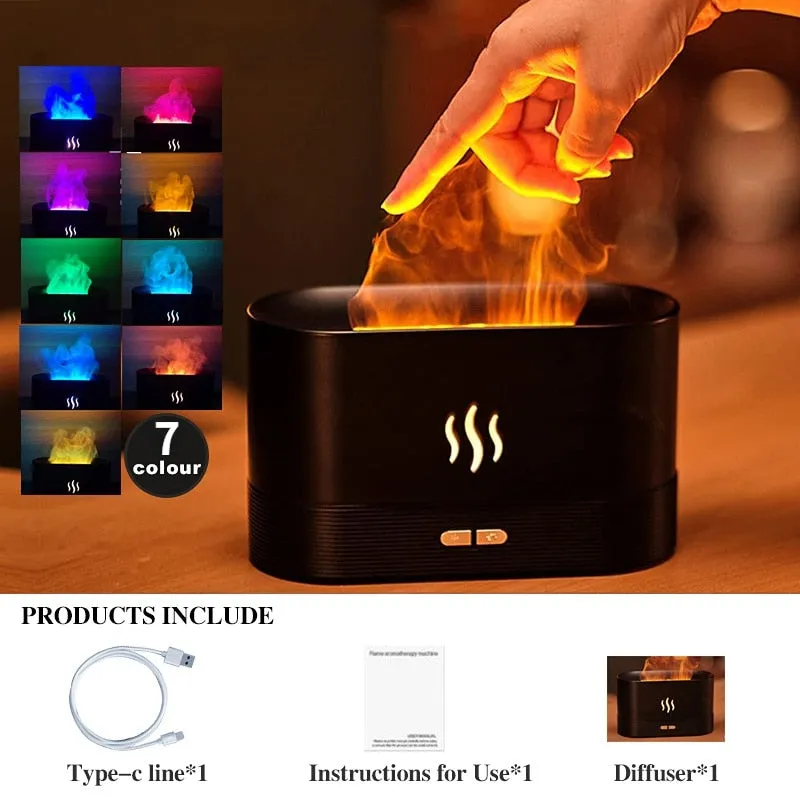 Flame Aroma Essential Oil Diffuser Air Humidifier