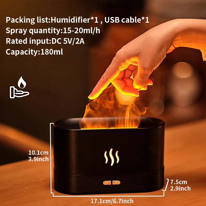 Flame Aroma Essential Oil Diffuser Air Humidifier
