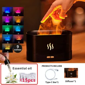 Flame Aroma Essential Oil Diffuser Air Humidifier