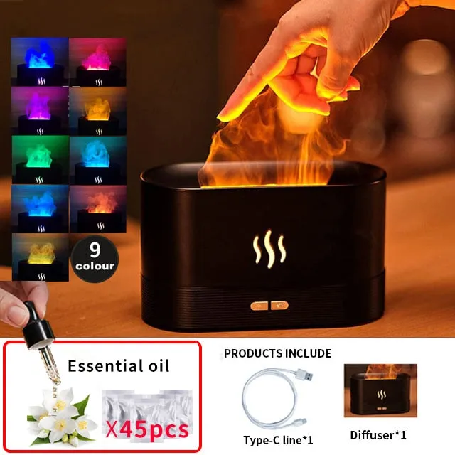 Flame Aroma Essential Oil Diffuser Air Humidifier