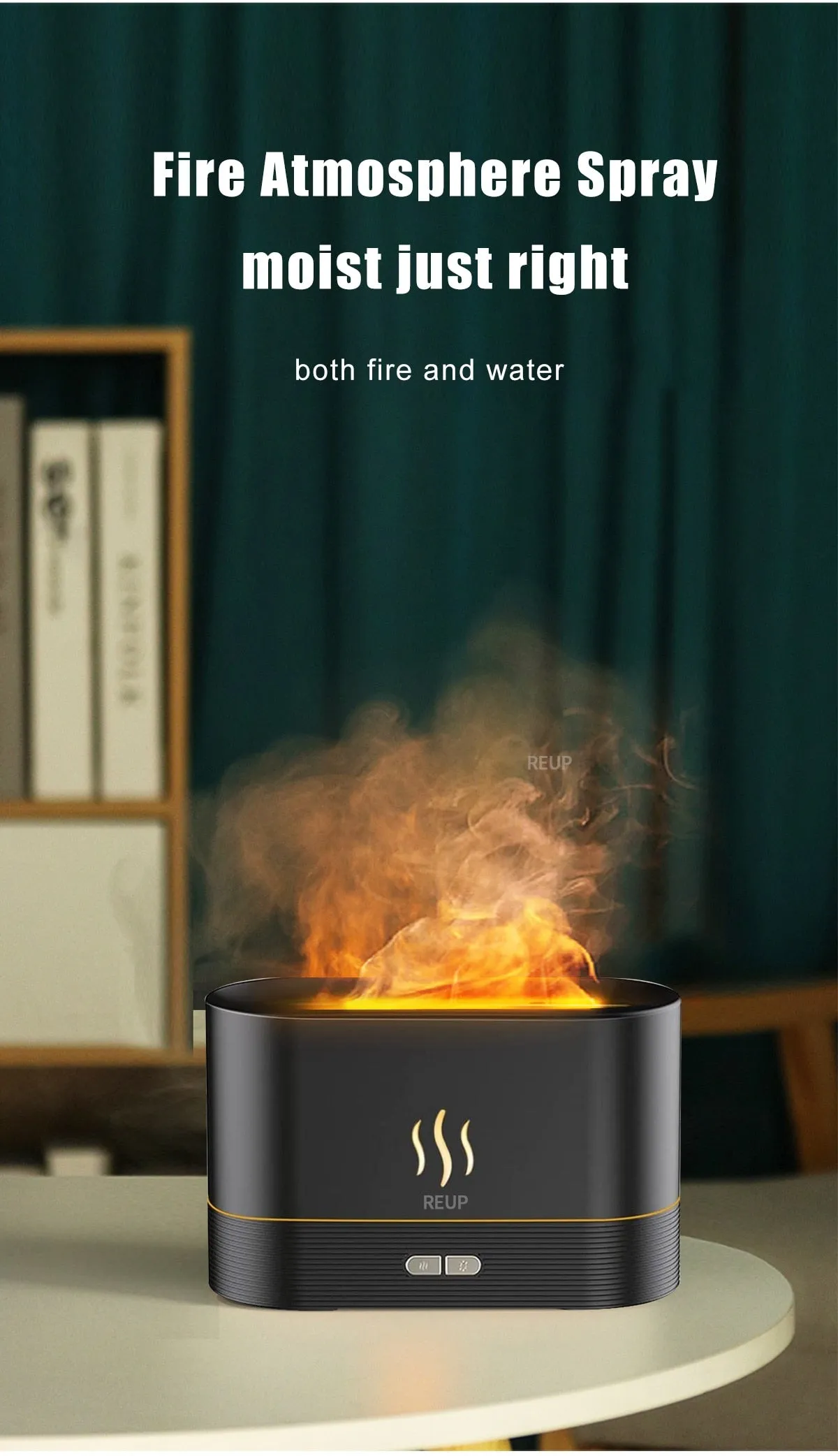 Flame Aroma Essential Oil Diffuser Air Humidifier