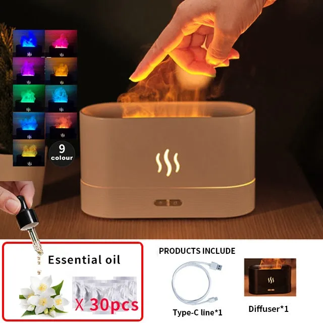 Flame Aroma Essential Oil Diffuser Air Humidifier