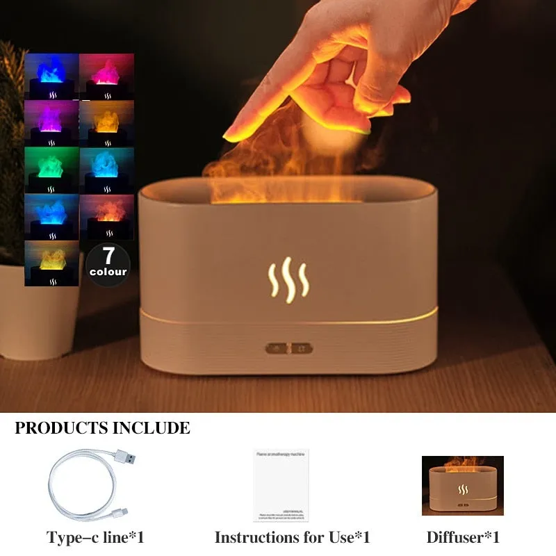 Flame Aroma Essential Oil Diffuser Air Humidifier