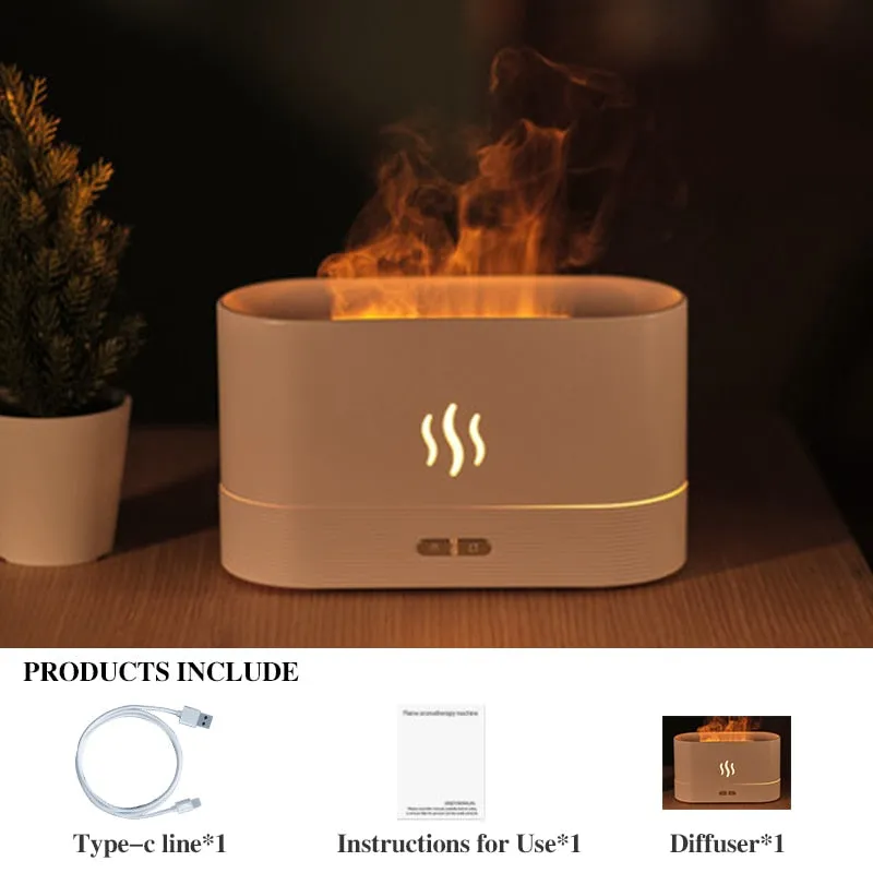 Flame Aroma Essential Oil Diffuser Air Humidifier