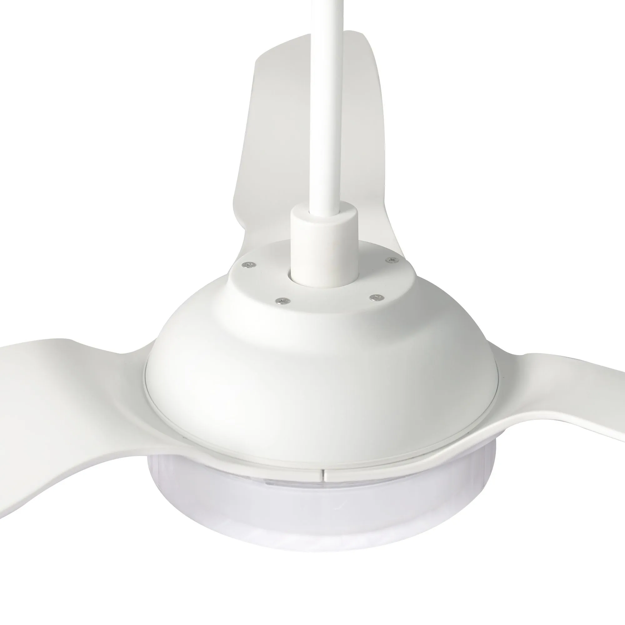 FLETCHER 52'' 3-Blade Smart Ceiling Fan with LED Light Kit & Remote-White/White