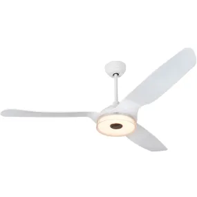 FLETCHER 52'' 3-Blade Smart Ceiling Fan with LED Light Kit & Remote-White/White