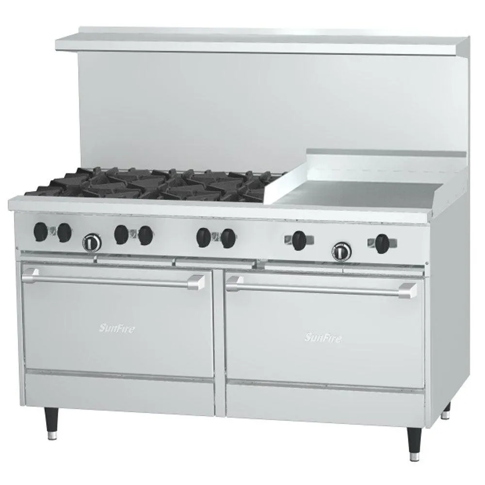 Garland X60-6G24RR 60" natural Gas 6-Burner Range with 24" Griddle - 249,000 BTU