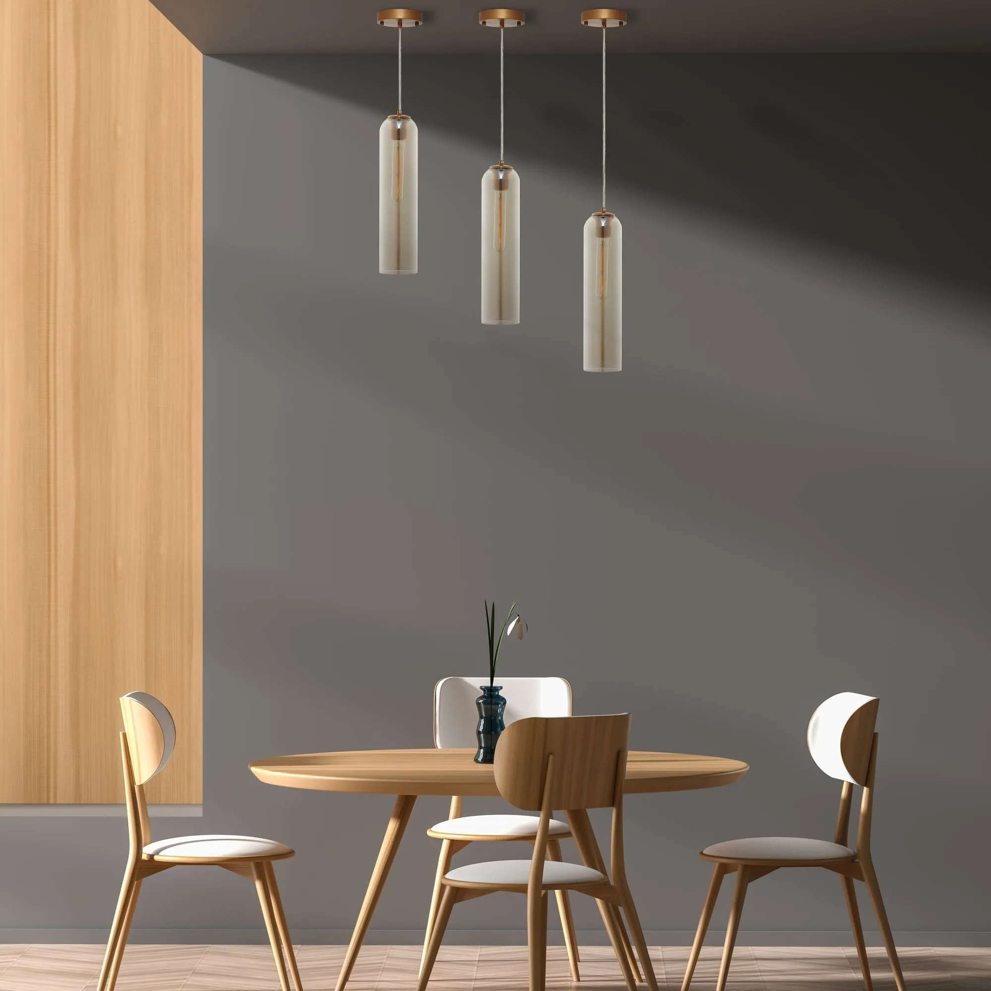Gidra Cylinder Glass Indoor & Outdoor Pendant Light