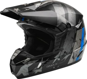 Gmax MX-46 Patriot Off-Road Helmet Matte Black/Grey/Blue