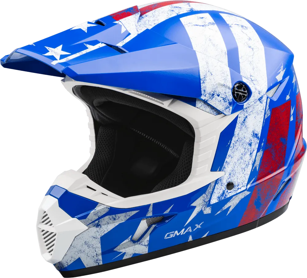 Gmax MX-46 Patriot Off-Road Helmet Red/White/Blue