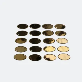 Gold Name Badge Holders - Oval - Pack of 20