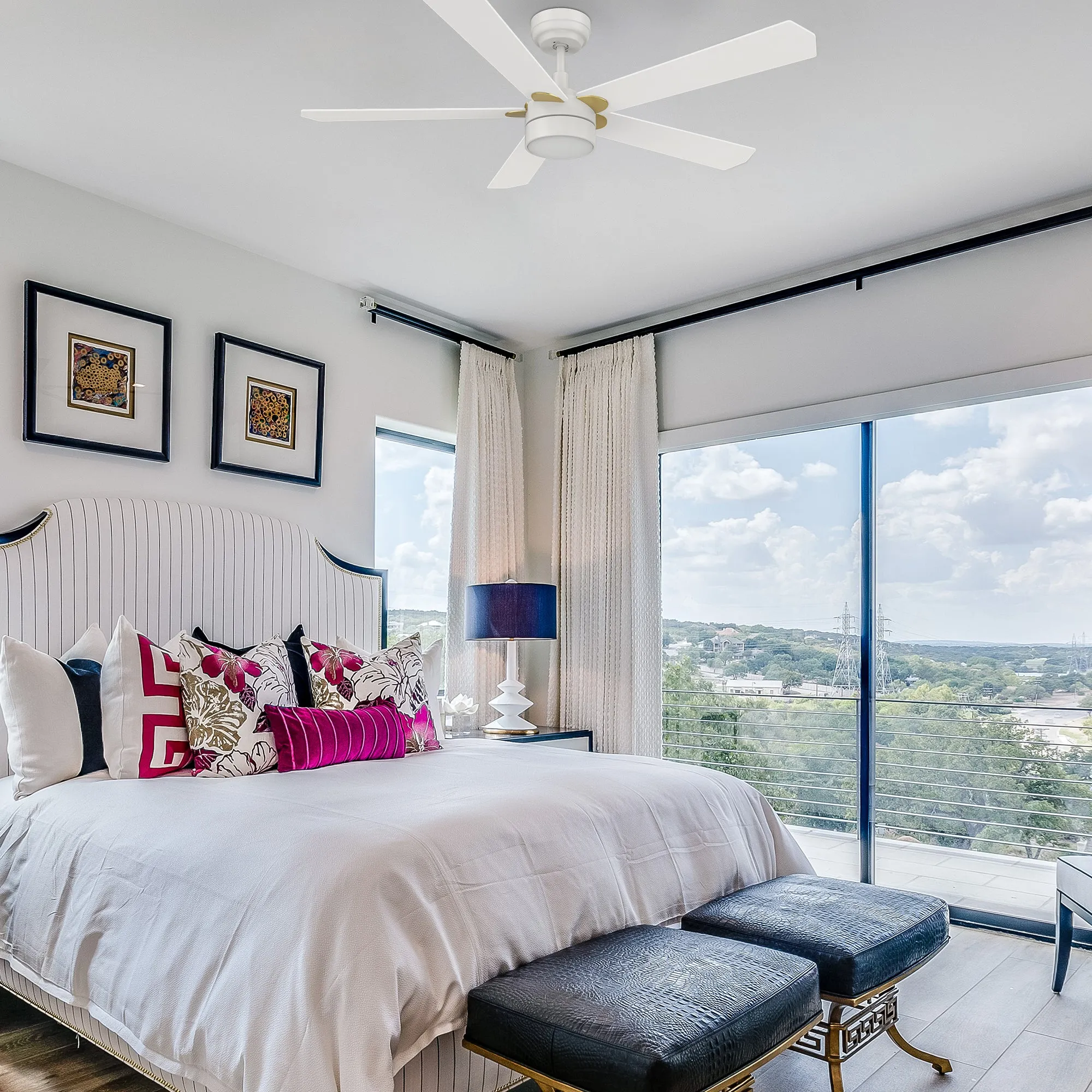 Granby Smart Ceiling Fan with LED Light and Remote Outdoor/Indoor 52"