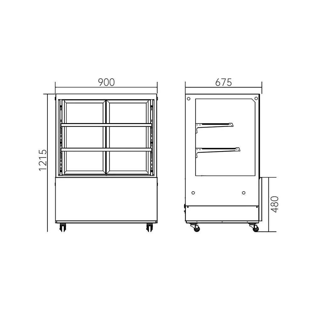 Hamoki Chilled Deli Patisserie Flat Glass Display Fridge 330 Litre - 251014