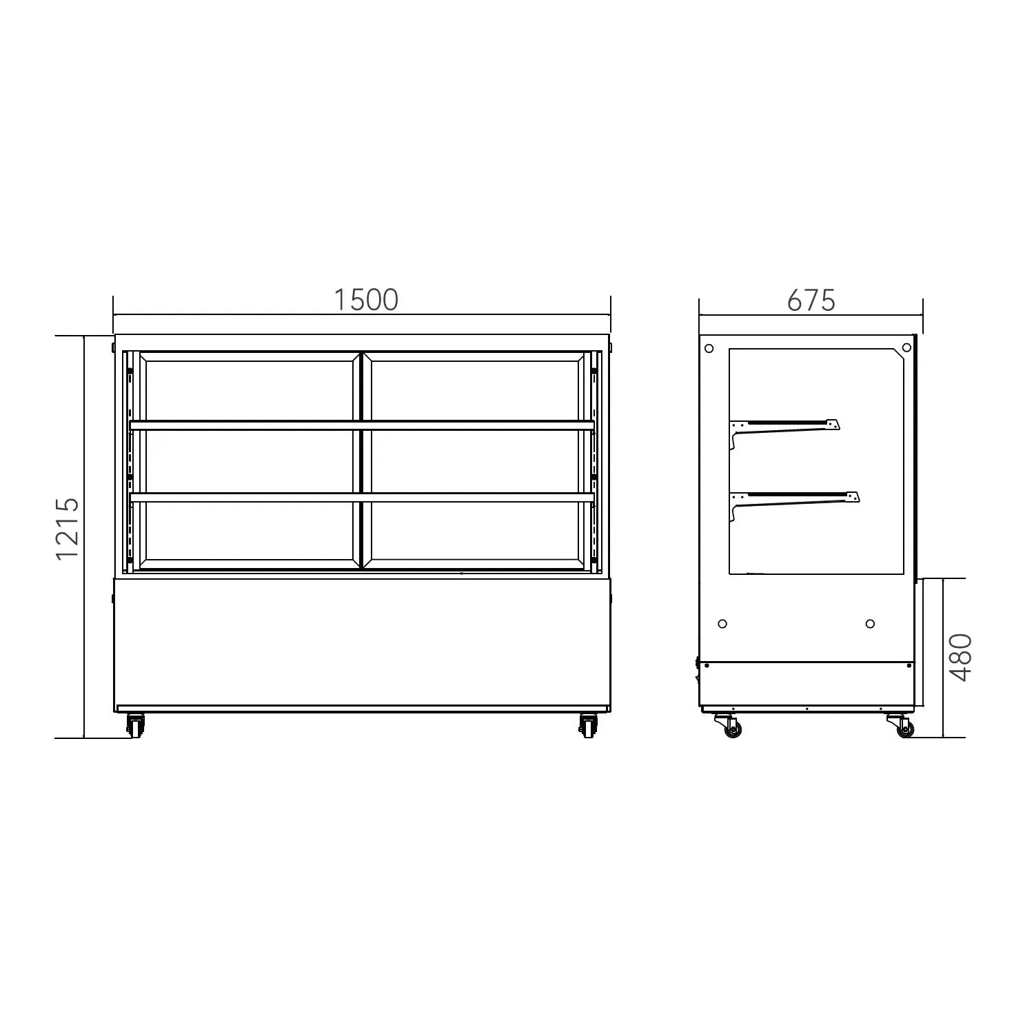 Hamoki Chilled Deli Patisserie Flat Glass Display Fridge 580 Litre - 251016