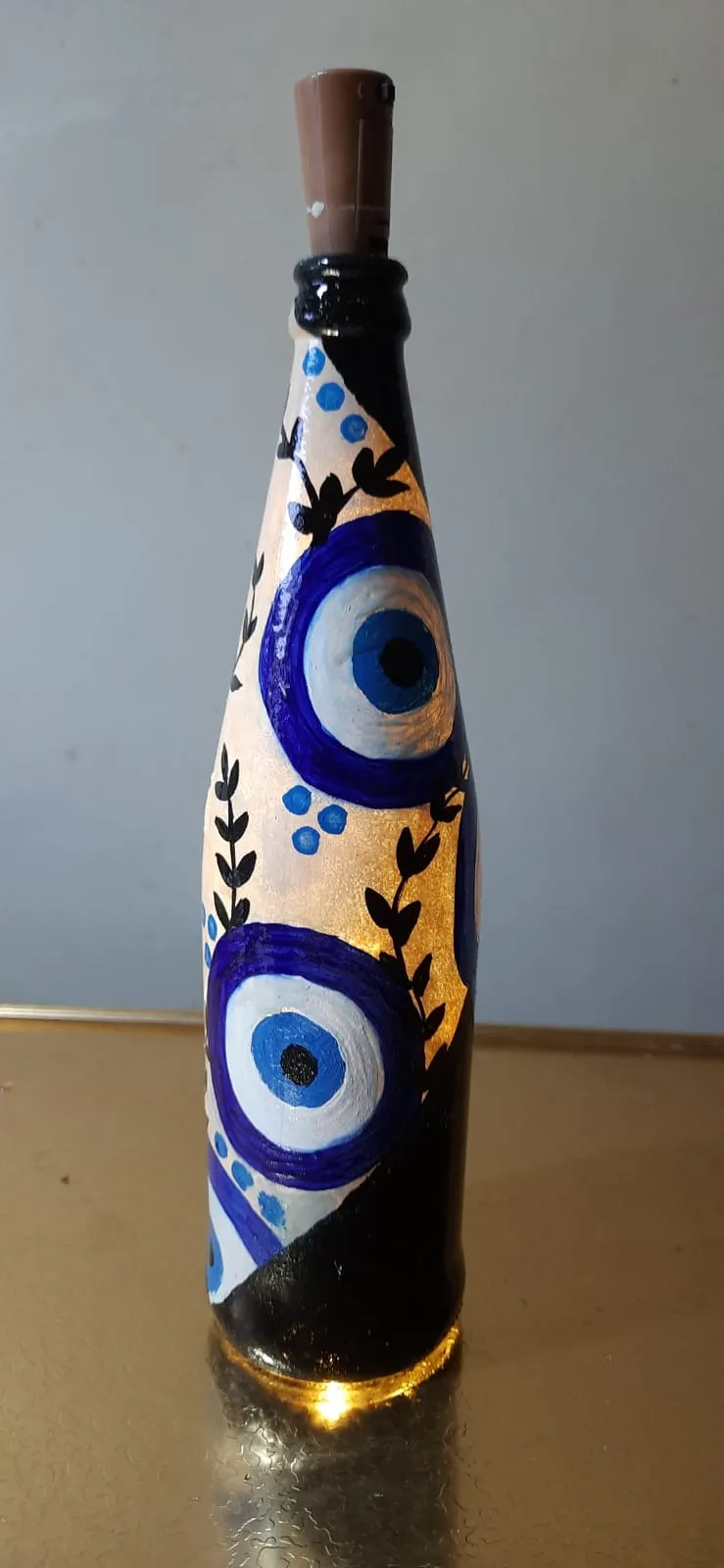 Hand Painted Bottle - Evil Eye