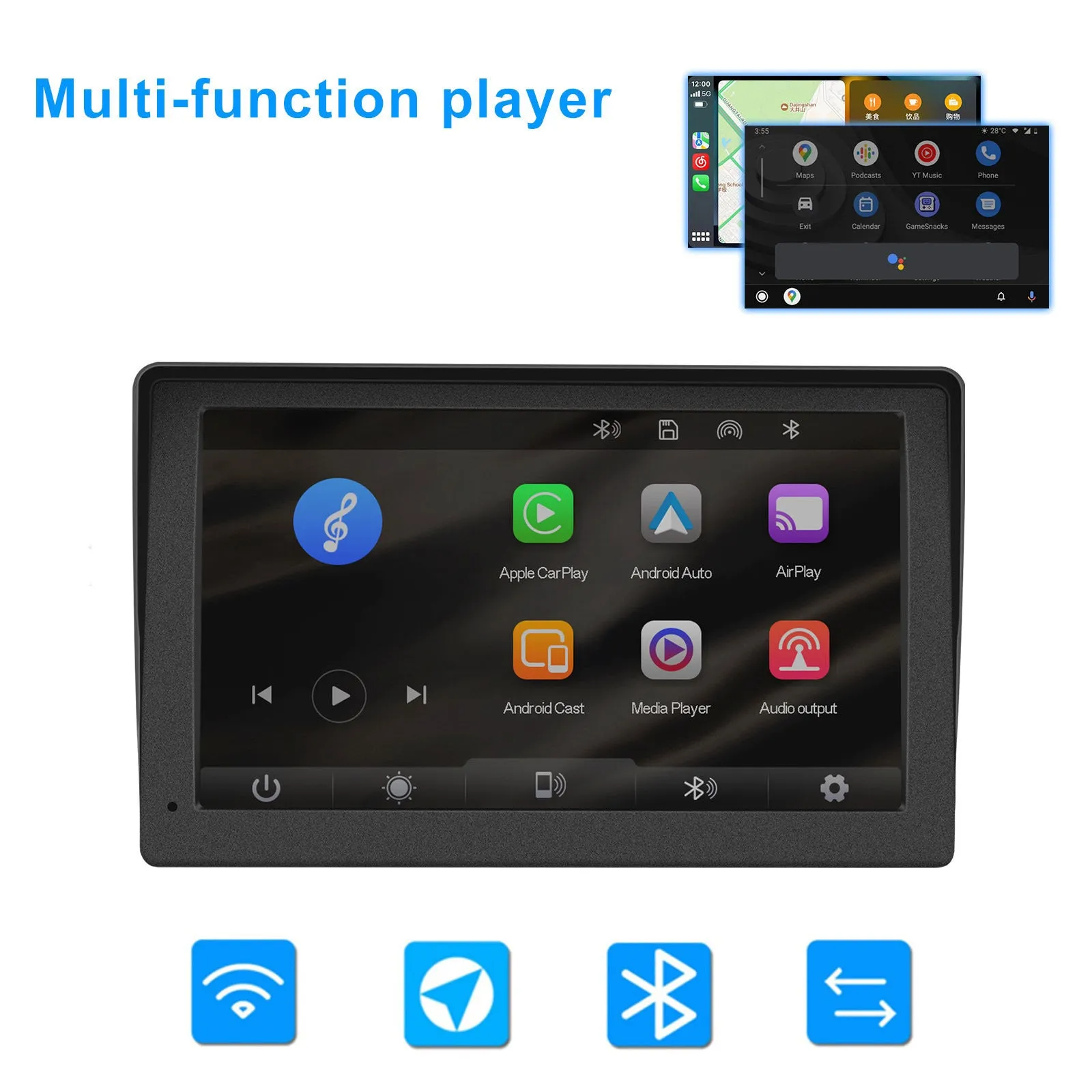HD 7-inch Car Radio Multimedia Video Player Touch Screen Display