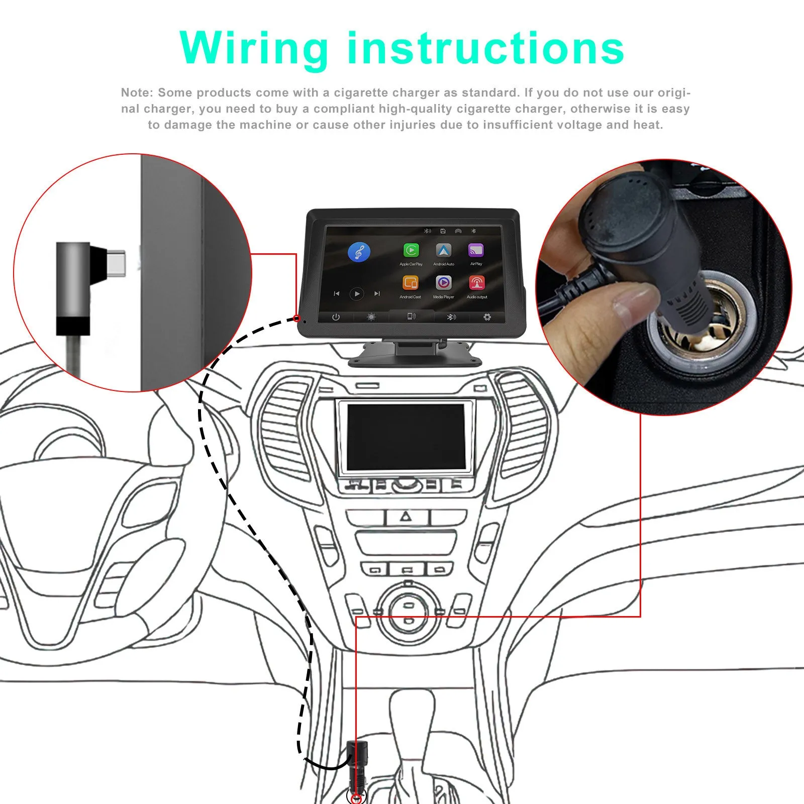 HD 7-inch Car Radio Multimedia Video Player Touch Screen Display