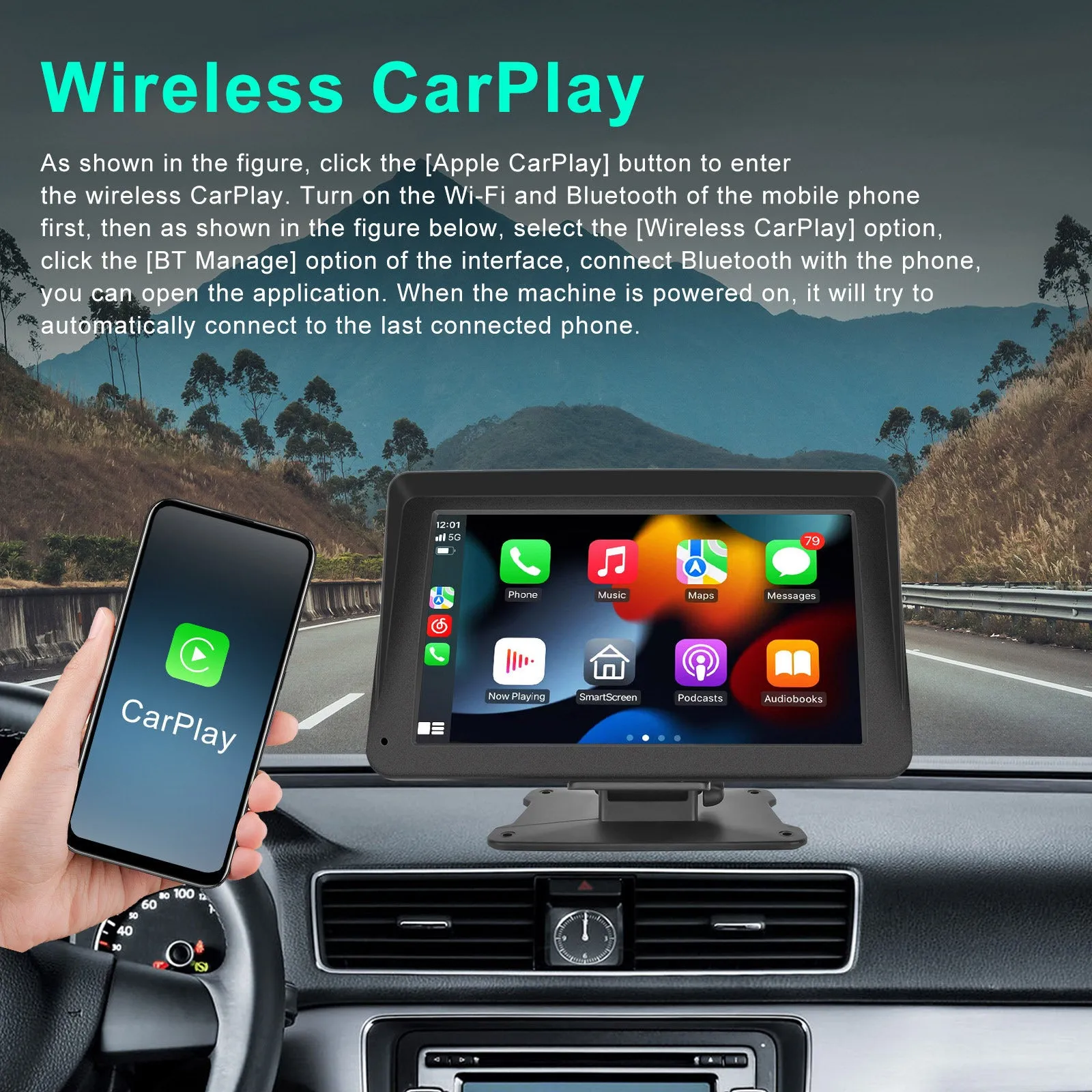 HD 7-inch Car Radio Multimedia Video Player Touch Screen Display