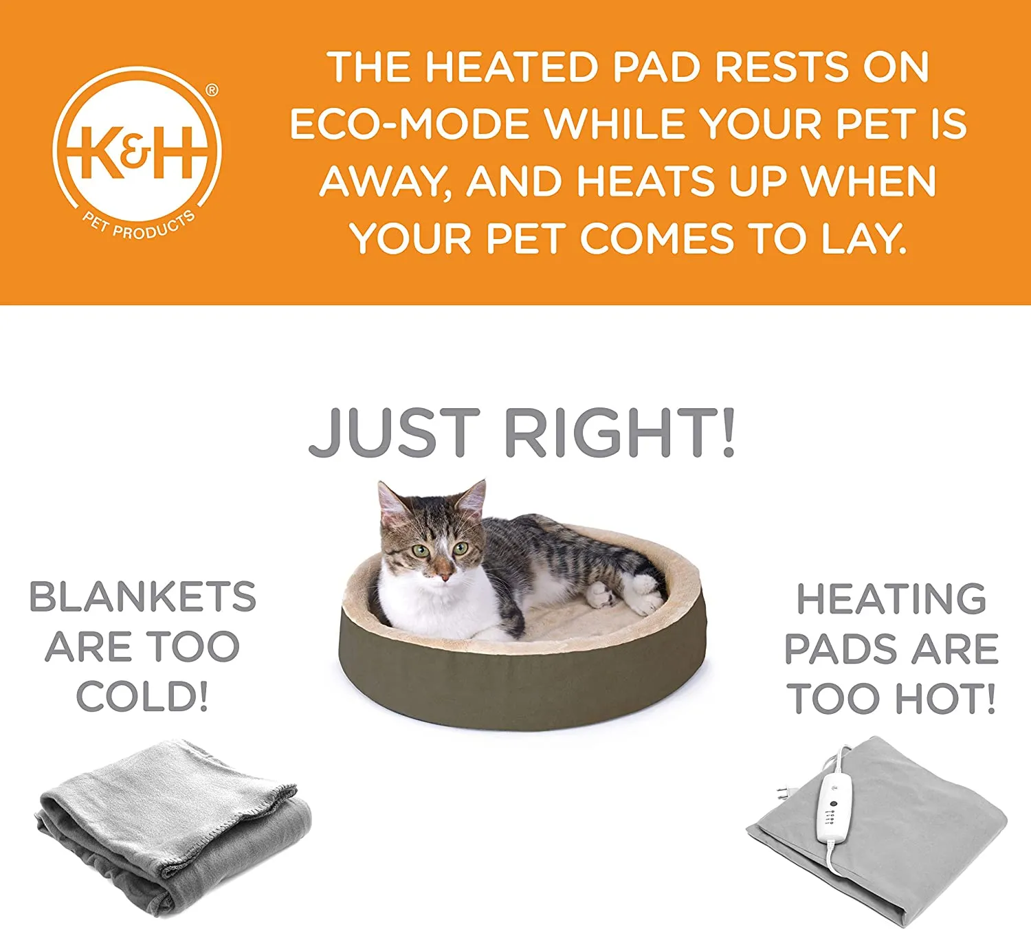 Heated Cat Bed - K&H Pet Products Thermo-Kitty Cuddle Up Bed