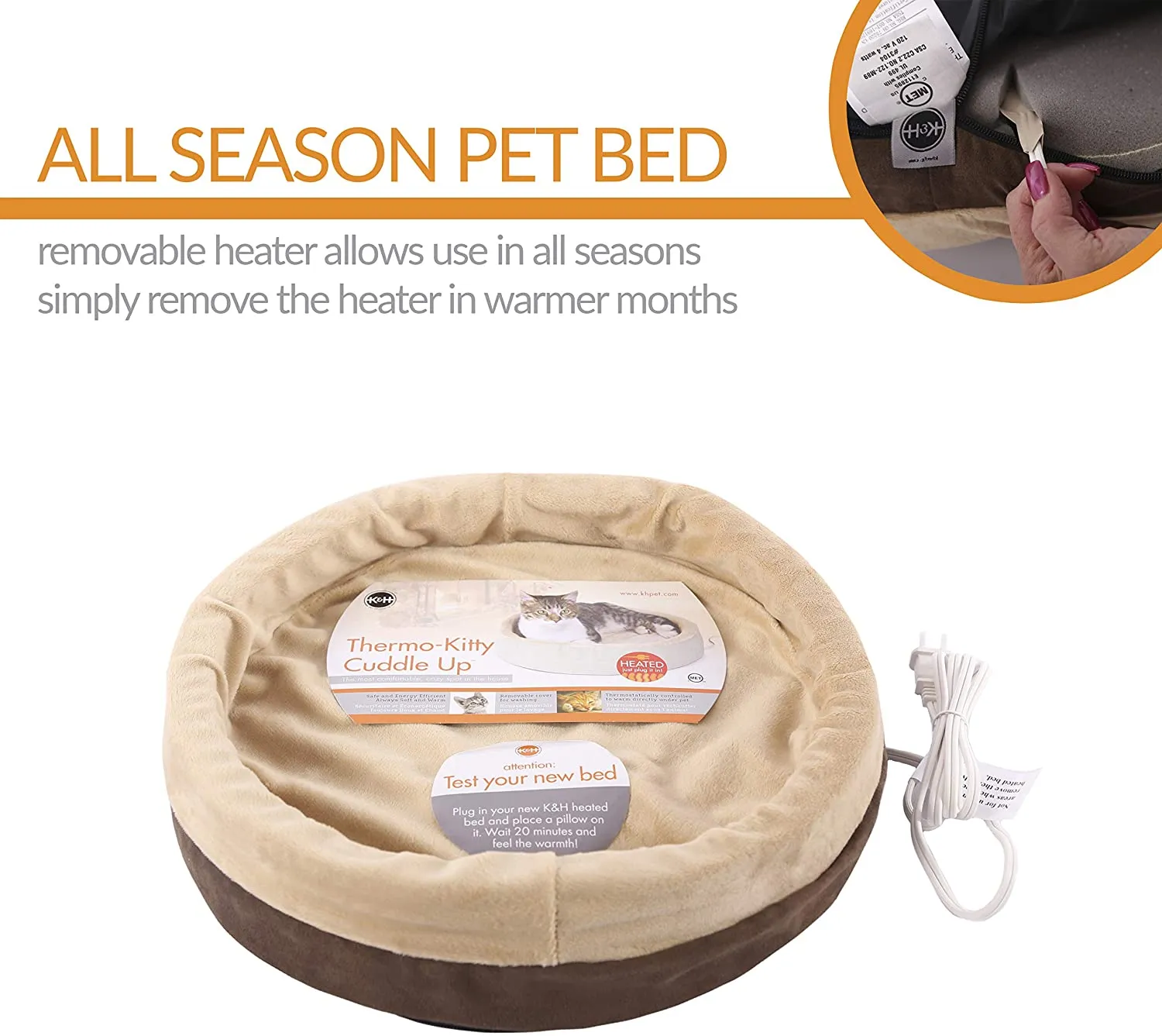 Heated Cat Bed - K&H Pet Products Thermo-Kitty Cuddle Up Bed