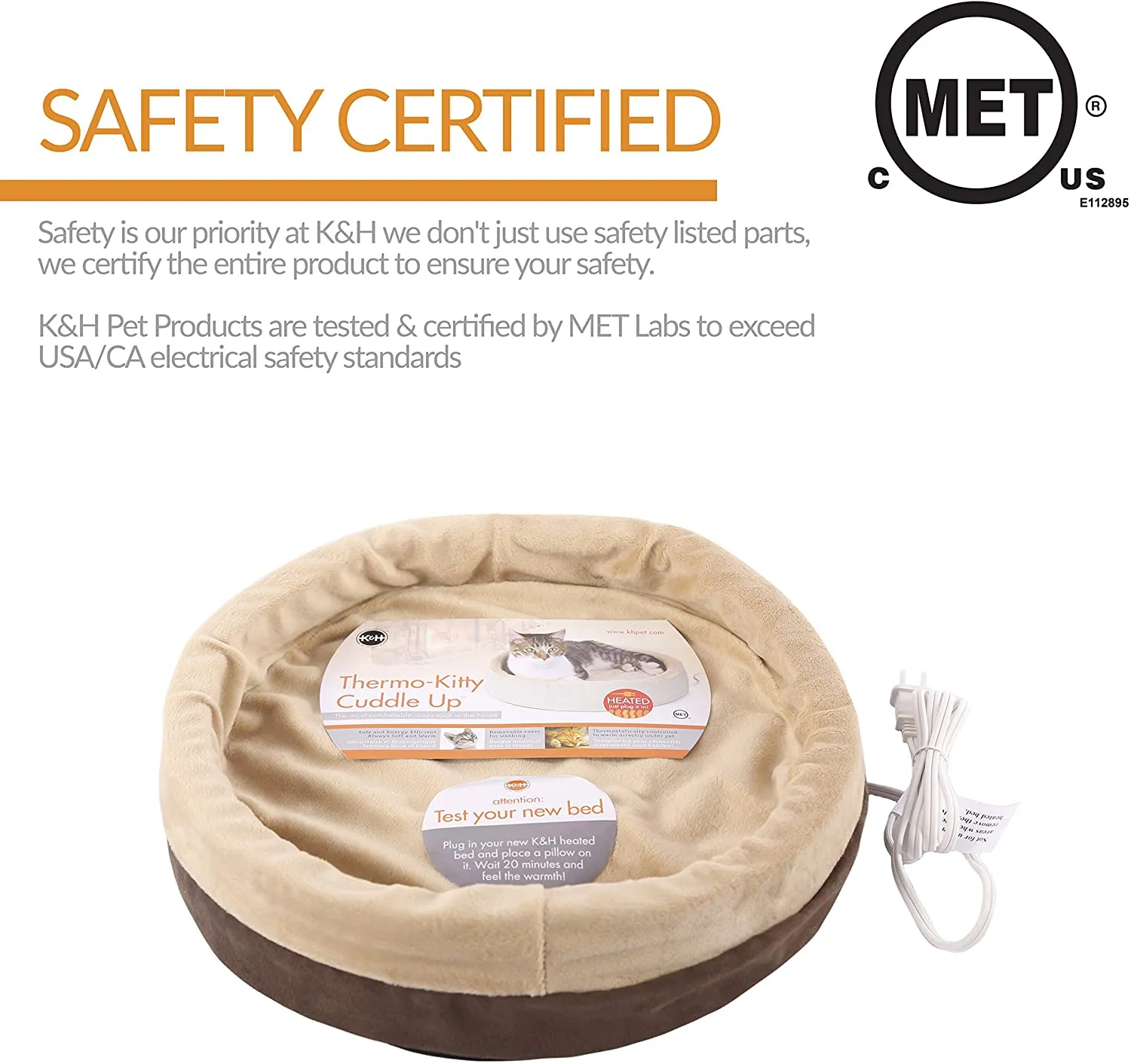 Heated Cat Bed - K&H Pet Products Thermo-Kitty Cuddle Up Bed