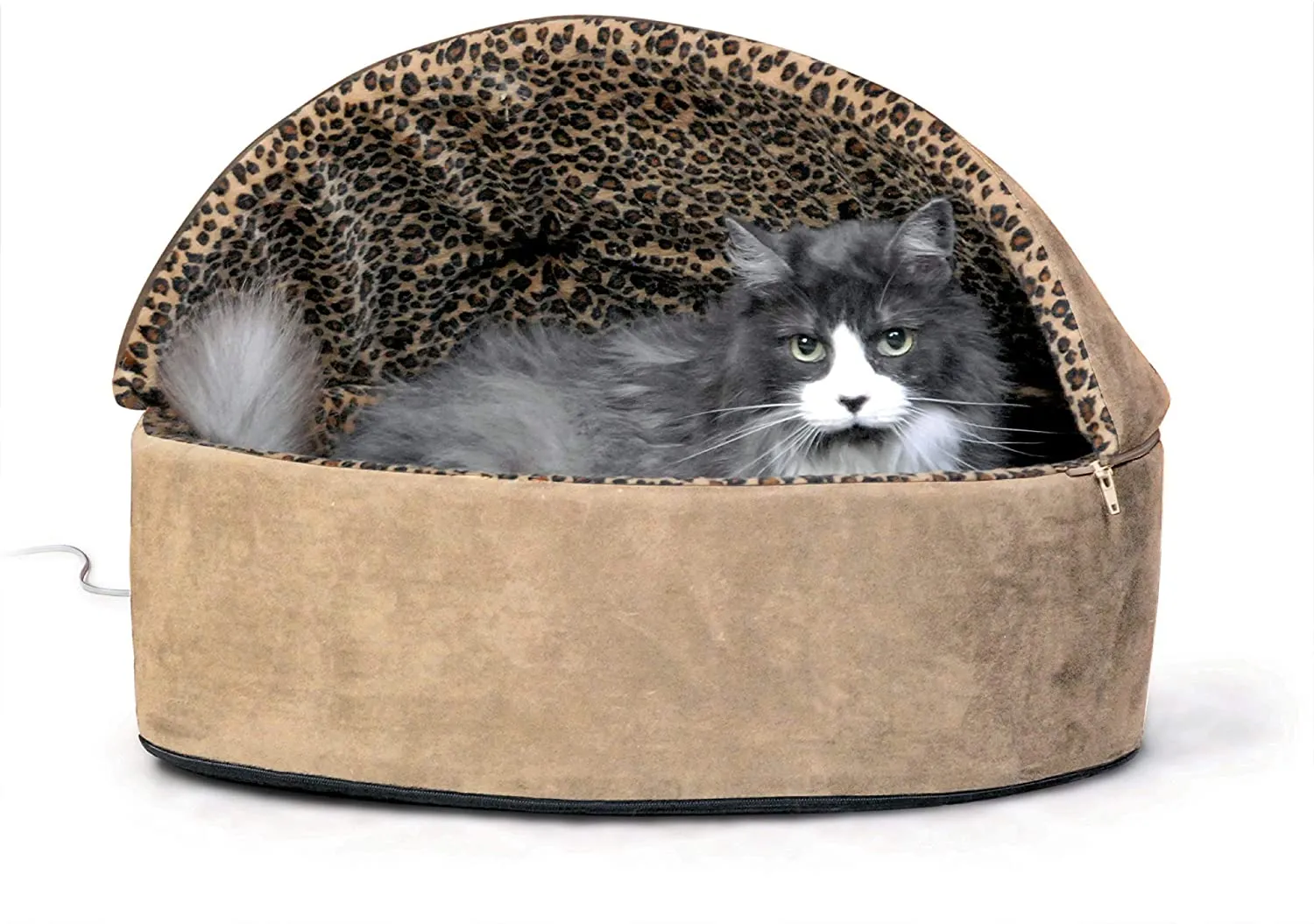 Heated Cat Bed with Hood - K&H Pet Products Thermo-Kitty Bed Deluxe Hooded
