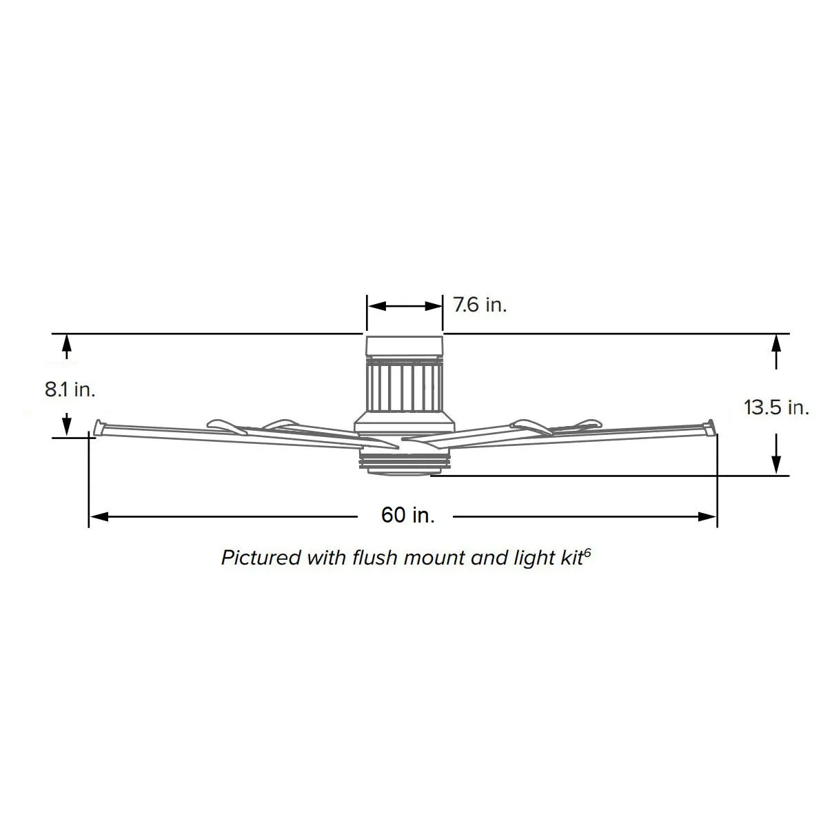 I6 Direct Mount Outdoor Ceiling Fan
