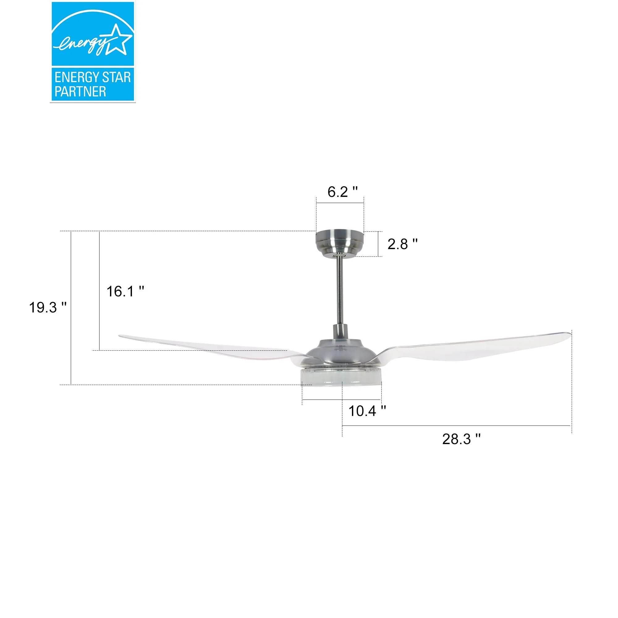 Icebreaker 56 inch Smart Ceiling Fan with LED Light and Remote