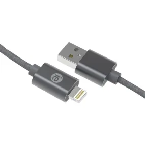 iEssentials IEN-BC6L-GRY Charge & Sync Braided Lightning to USB Cable, 6ft (Gray)