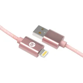 iEssentials IEN-BC6L-RGLD Charge & Sync Braided Lightning to USB Cable, 6ft (Rose Gold)