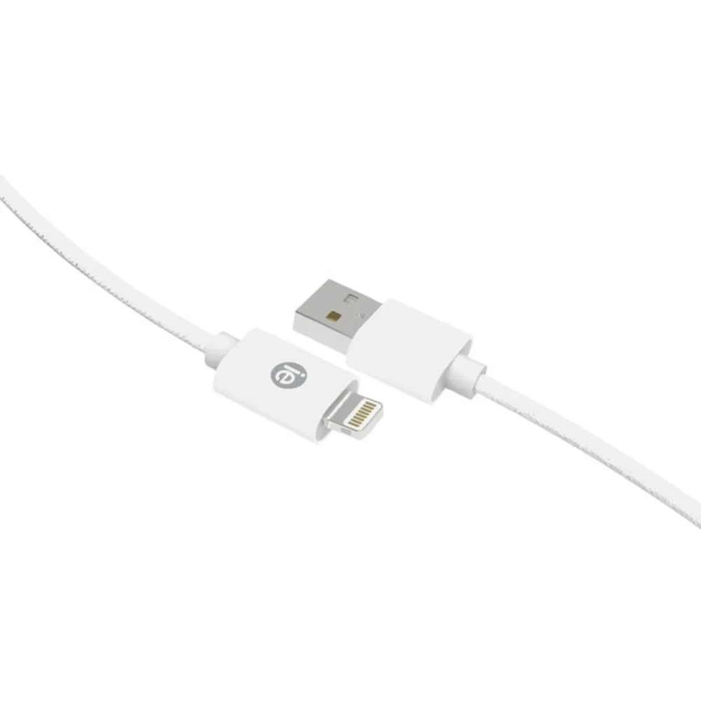 iEssentials IEN-BC6L-WT Charge & Sync Braided Lightning to USB Cable, 6ft (White)