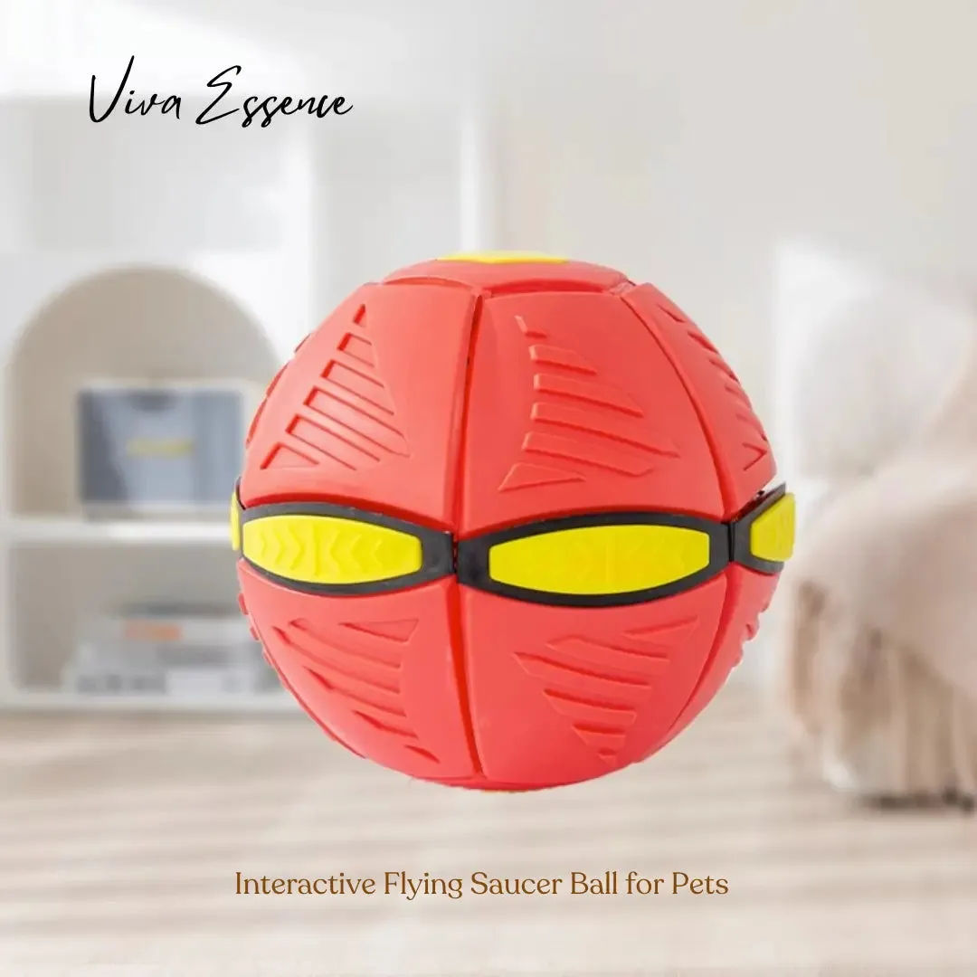 Interactive Flying Saucer Ball for Pets Lights & Dual Play Modes