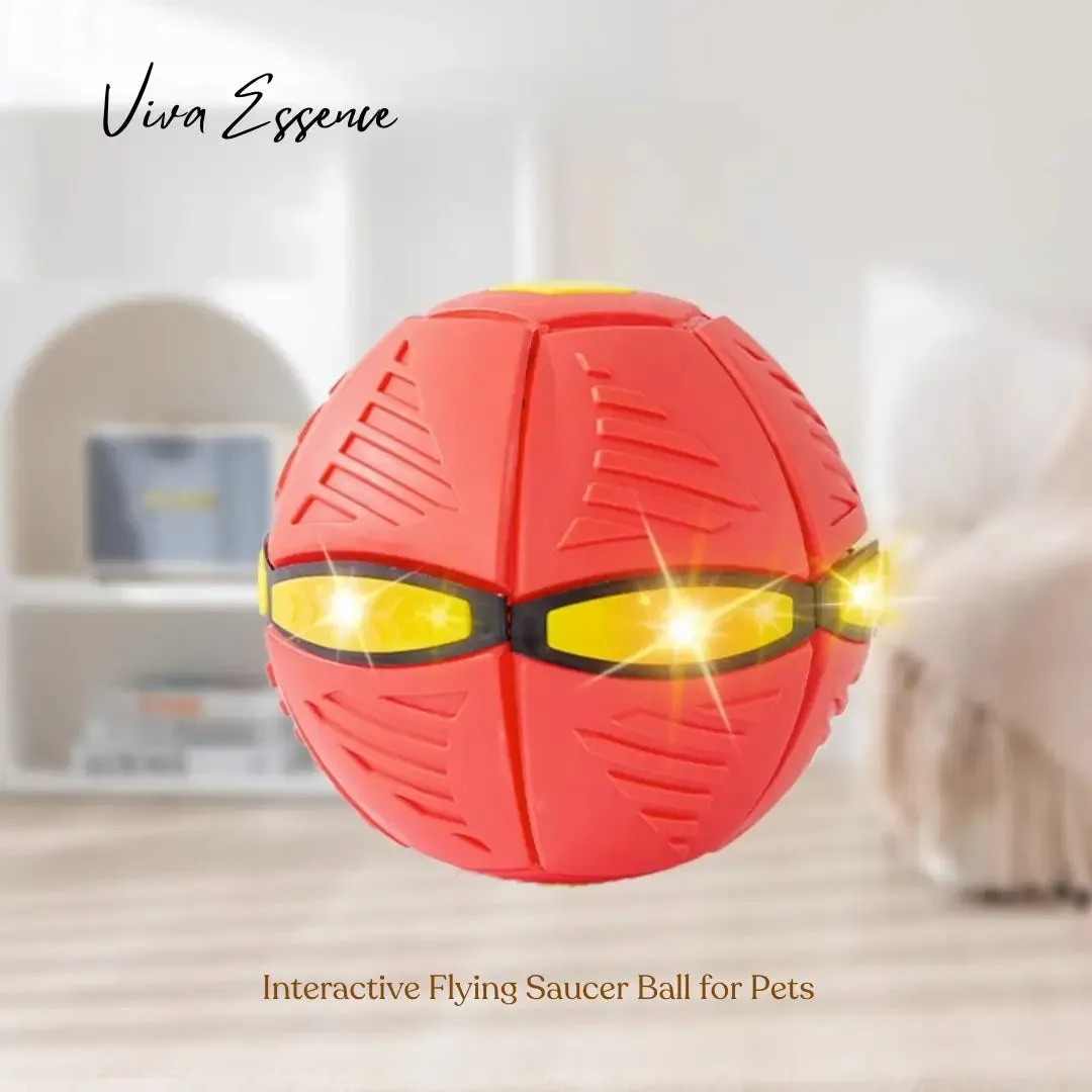 Interactive Flying Saucer Ball for Pets Lights & Dual Play Modes