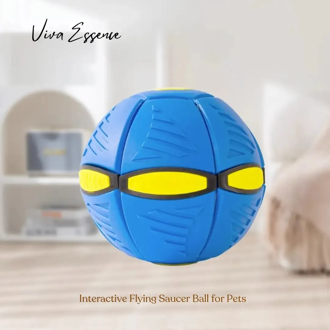 Interactive Flying Saucer Ball for Pets Lights & Dual Play Modes