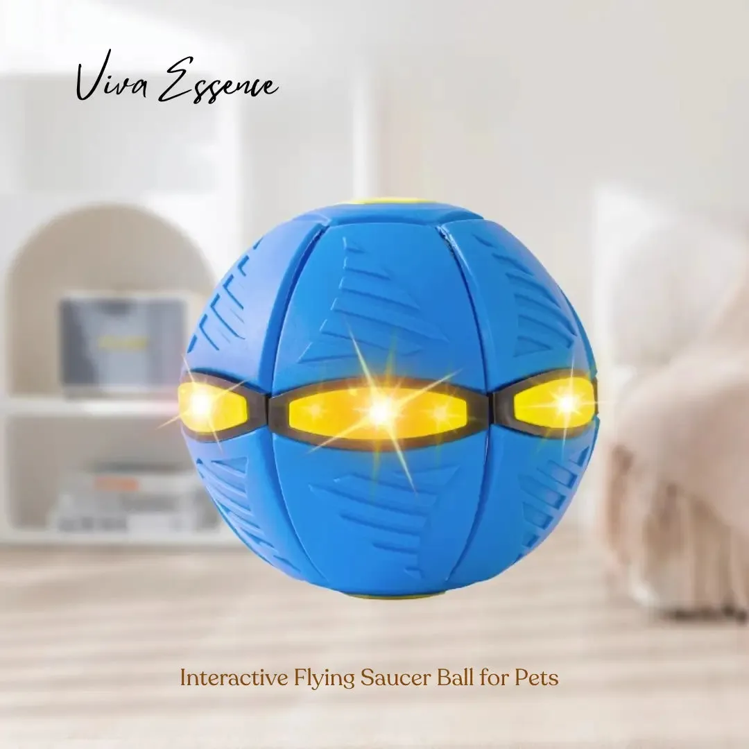 Interactive Flying Saucer Ball for Pets Lights & Dual Play Modes