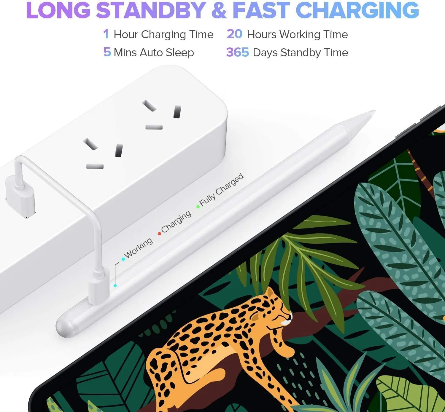 Jamjake Stylus Pen for Ipad with Palm Rejection & Fast Charge, Active Pencil Compatible with (2018-2022) Apple Ipad Pro (11/12.9 Inch),Ipad Air 3/4/5,Ipad10/9/8/7/6, Ipad Mini 5/6