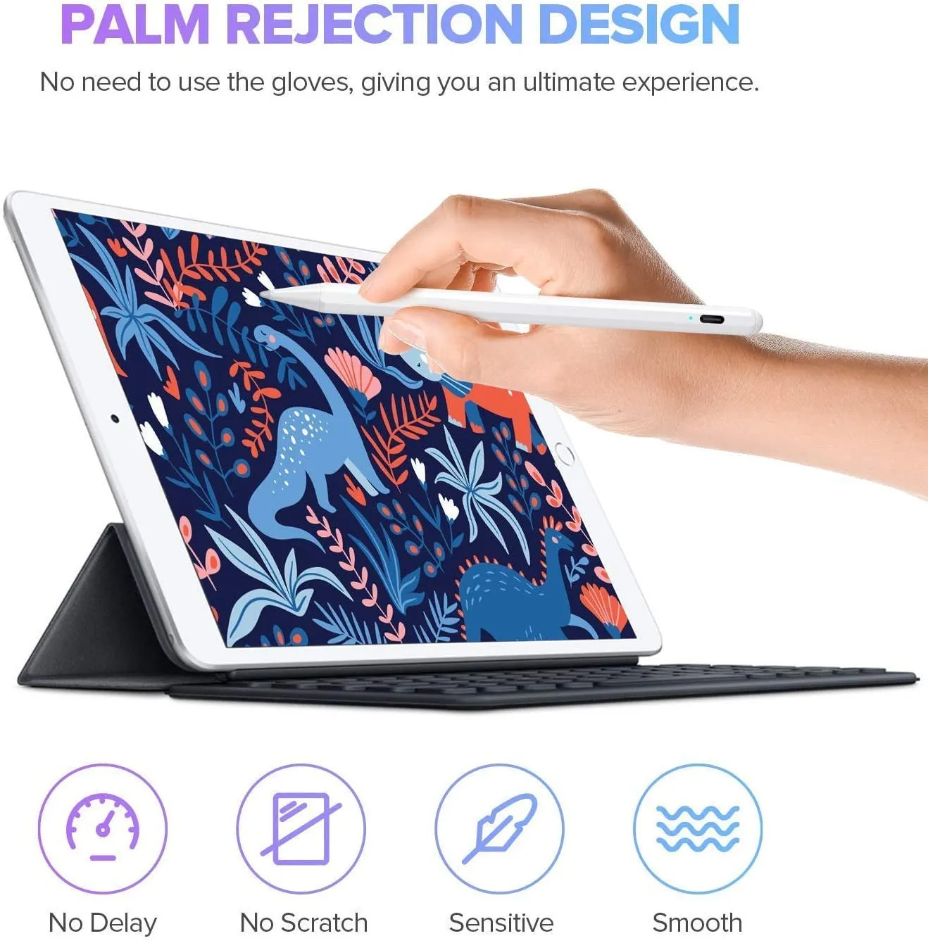 Jamjake Stylus Pen for Ipad with Palm Rejection & Fast Charge, Active Pencil Compatible with (2018-2022) Apple Ipad Pro (11/12.9 Inch),Ipad Air 3/4/5,Ipad10/9/8/7/6, Ipad Mini 5/6