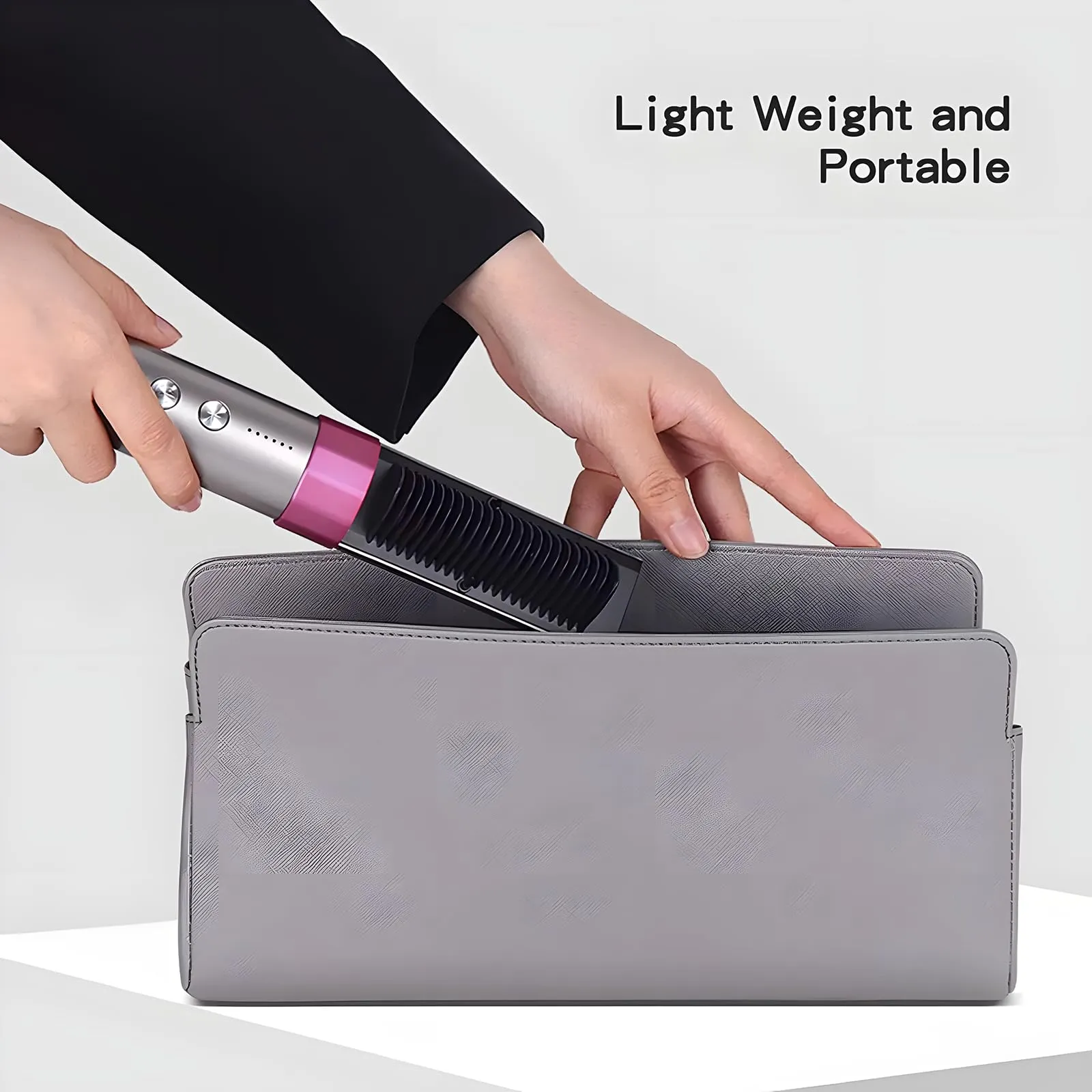 JINYAWA Wireless Ionic Hair Straightener Comb portable hair straightener brush rechargeable Anti-scald straightener and curler 2 in 1