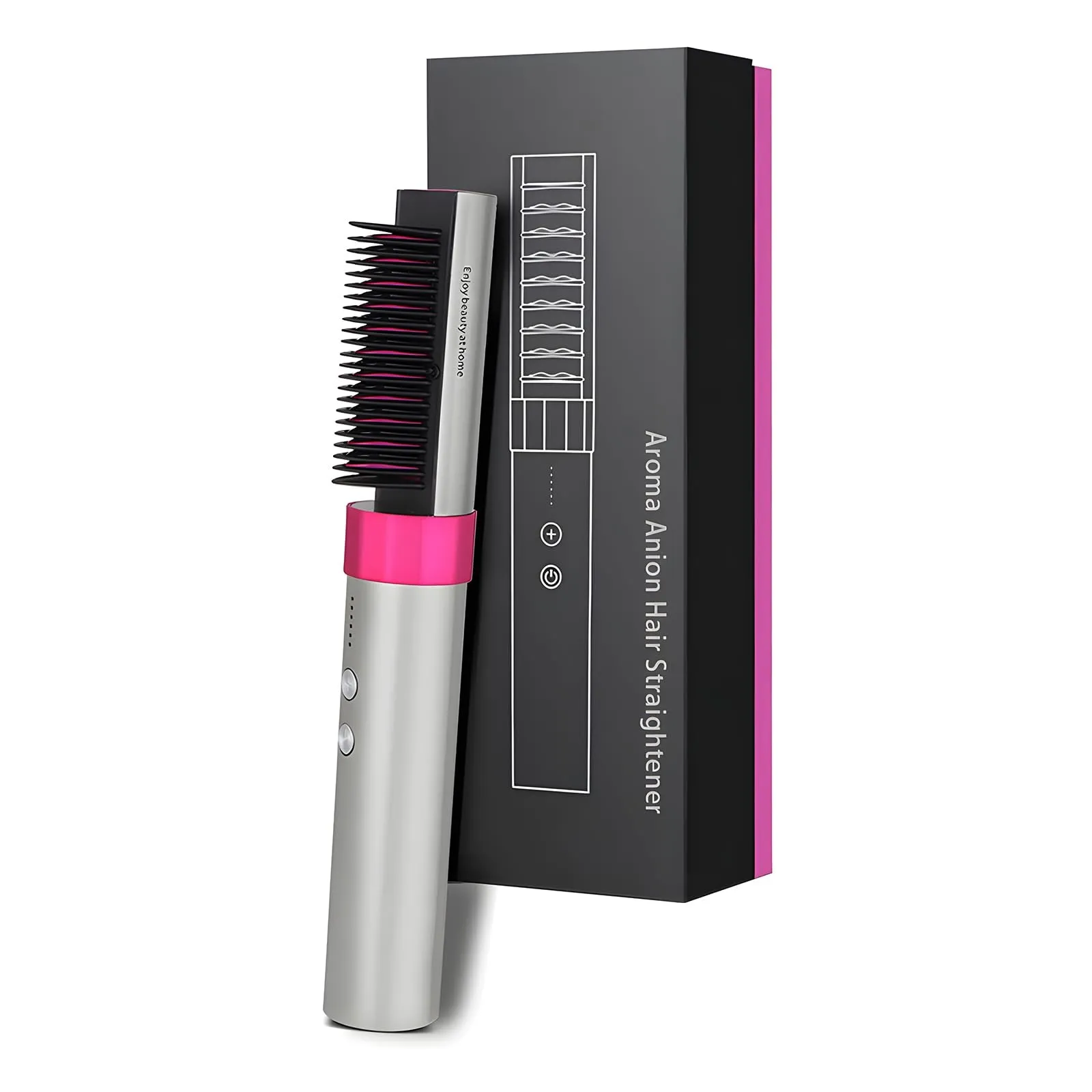 JINYAWA Wireless Ionic Hair Straightener Comb portable hair straightener brush rechargeable Anti-scald straightener and curler 2 in 1