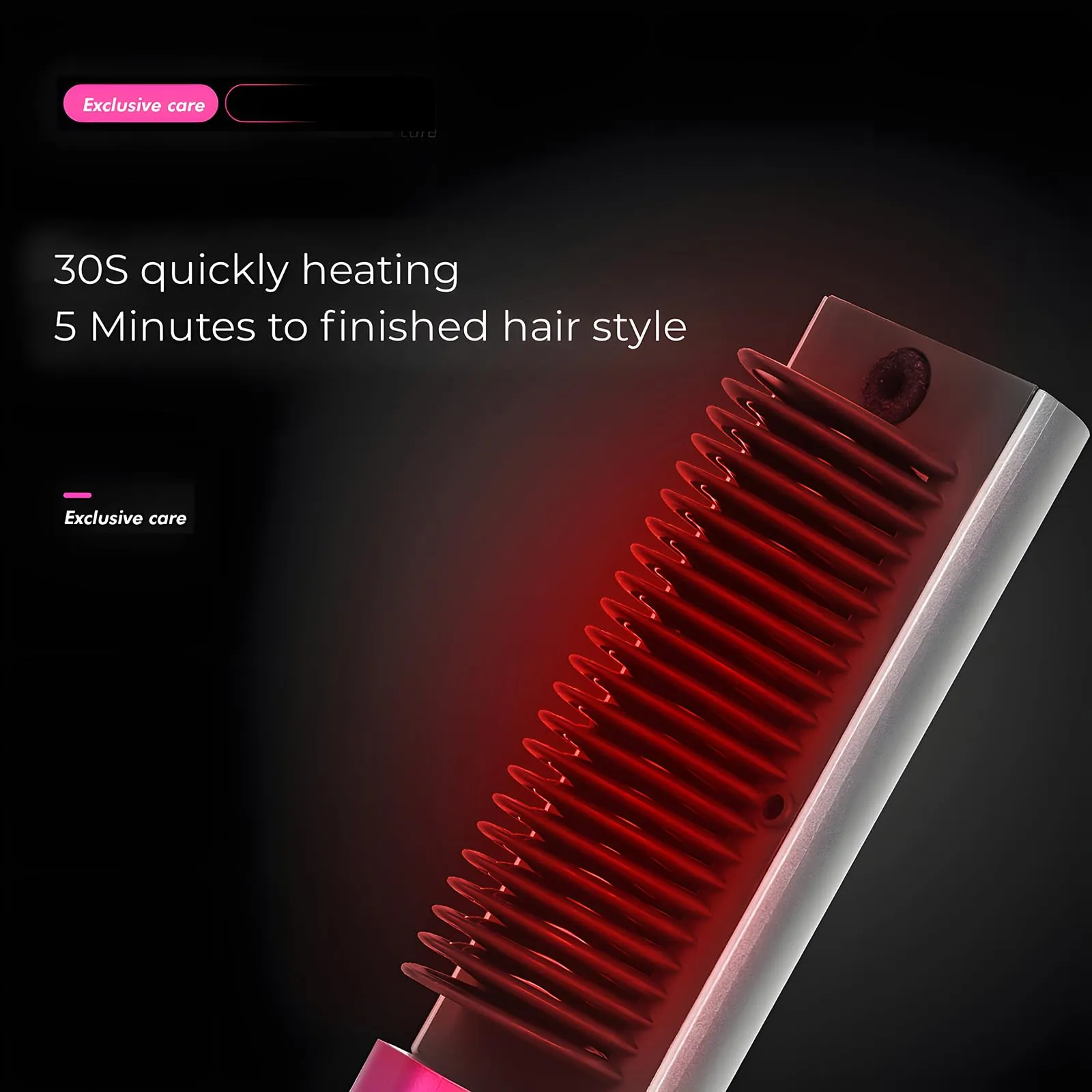 JINYAWA Wireless Ionic Hair Straightener Comb portable hair straightener brush rechargeable Anti-scald straightener and curler 2 in 1