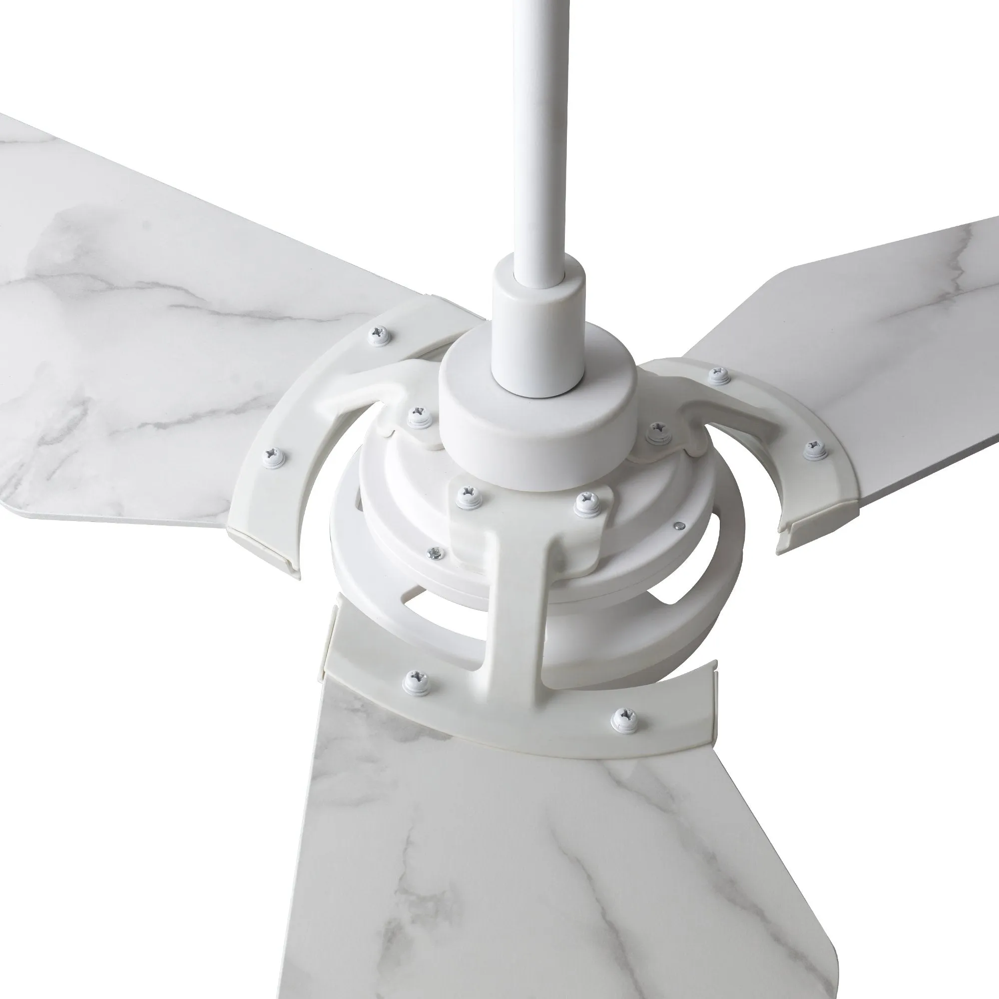 KAJ 52 inch 3-Blade Smart Ceiling Fan with LED Light Kit & Remote-White/Marble Pattern