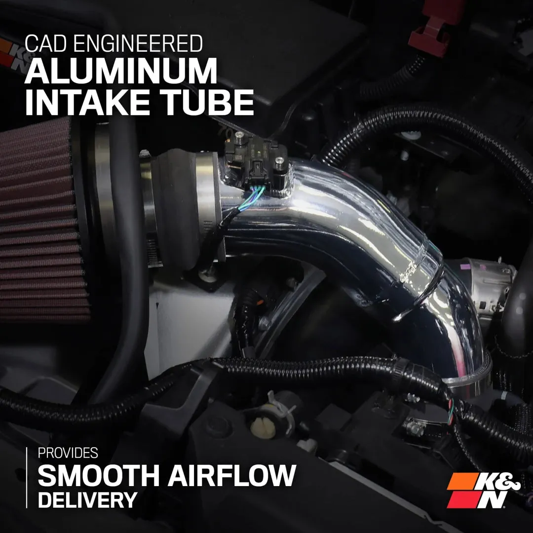 K&N Cold Air Intake System - High-flow Air Filter, Aluminum Tube - TOYOTA TACOMA L4-2.4L TURBO 77-9043KP