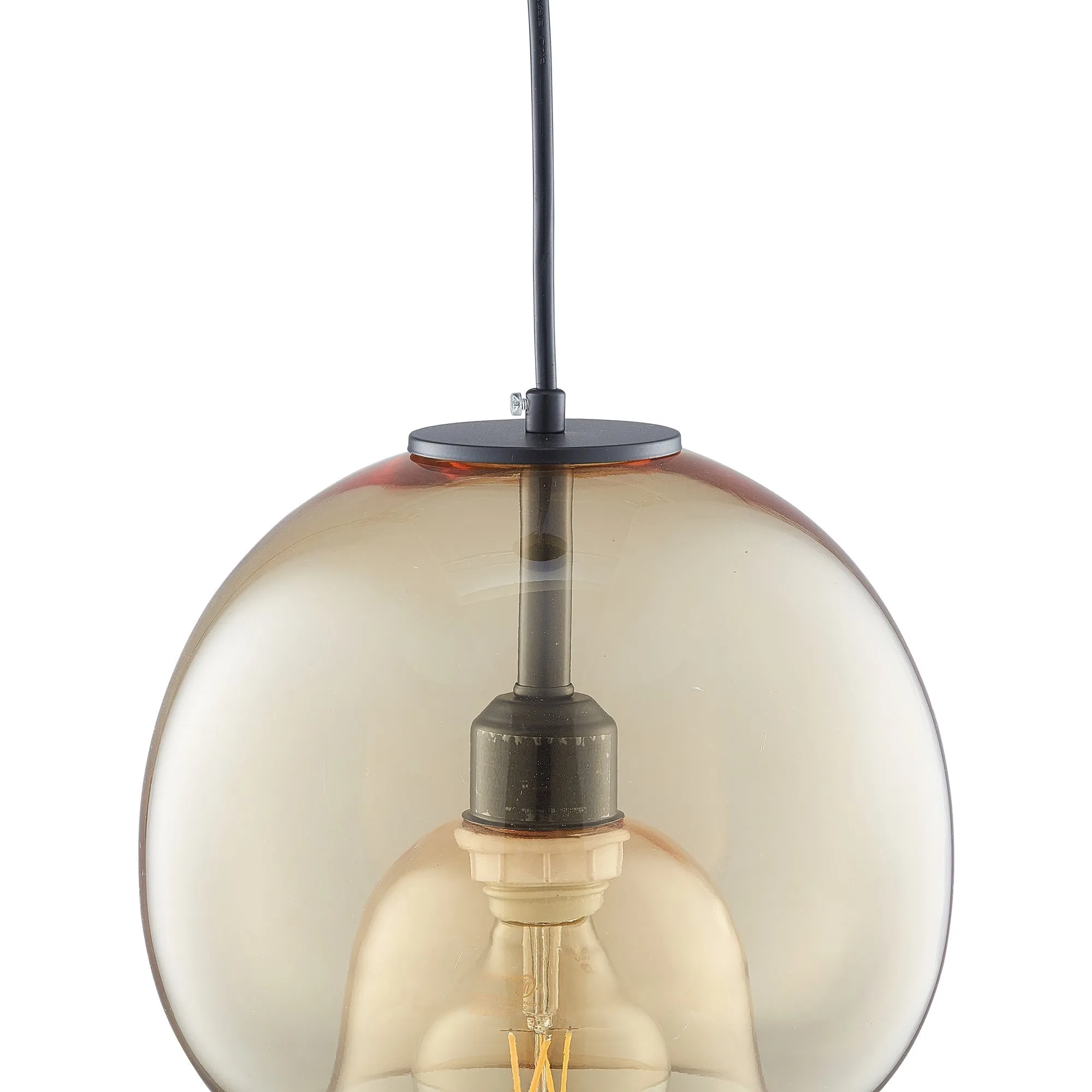 Karina Globe Glass Indoor & Outdoor Pendant Light – Amber