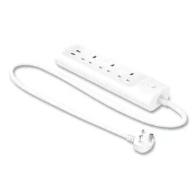 Kasa Smart Wifi 3-outlet Power Strip, 3 Ac Outlets/2 Usb Ports, White
