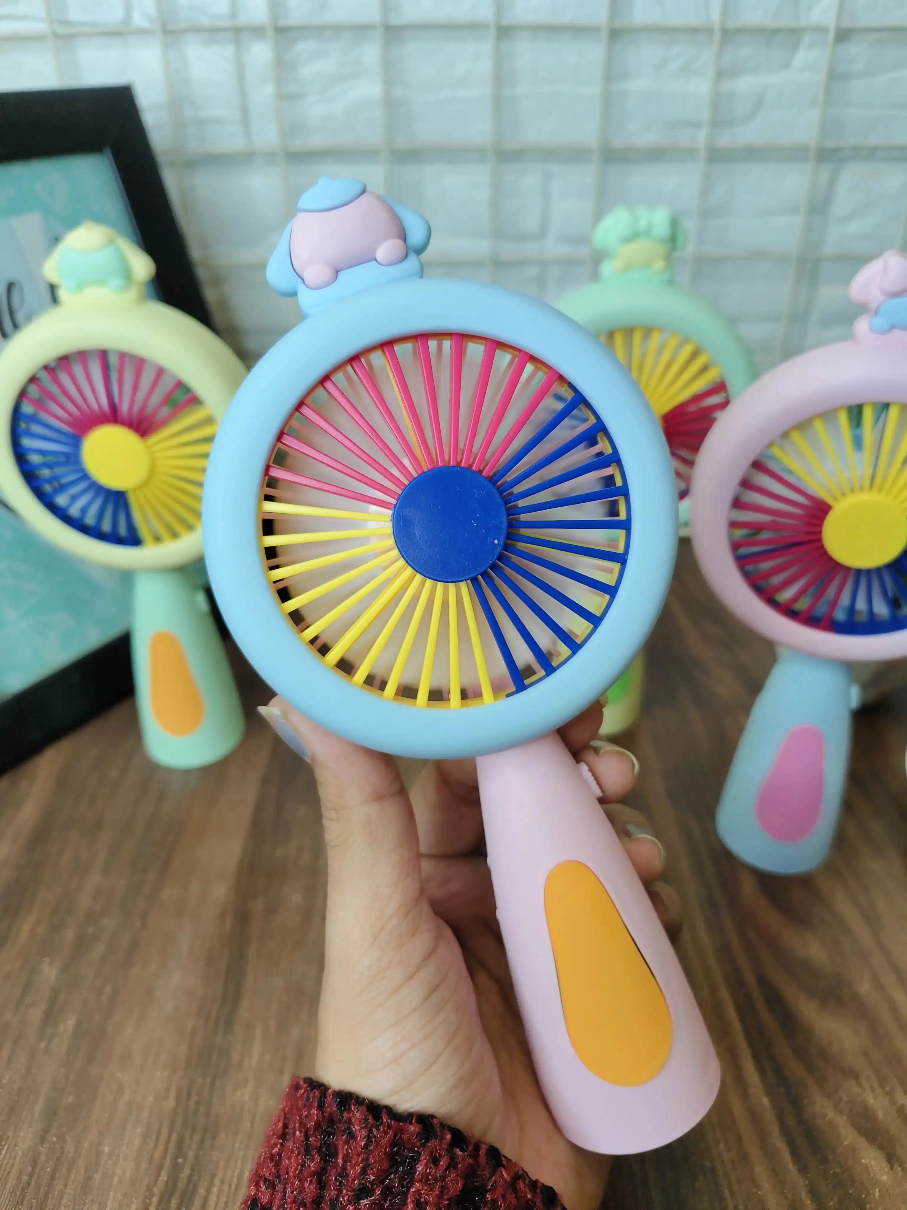 Kawaii hand fans with light chargeable