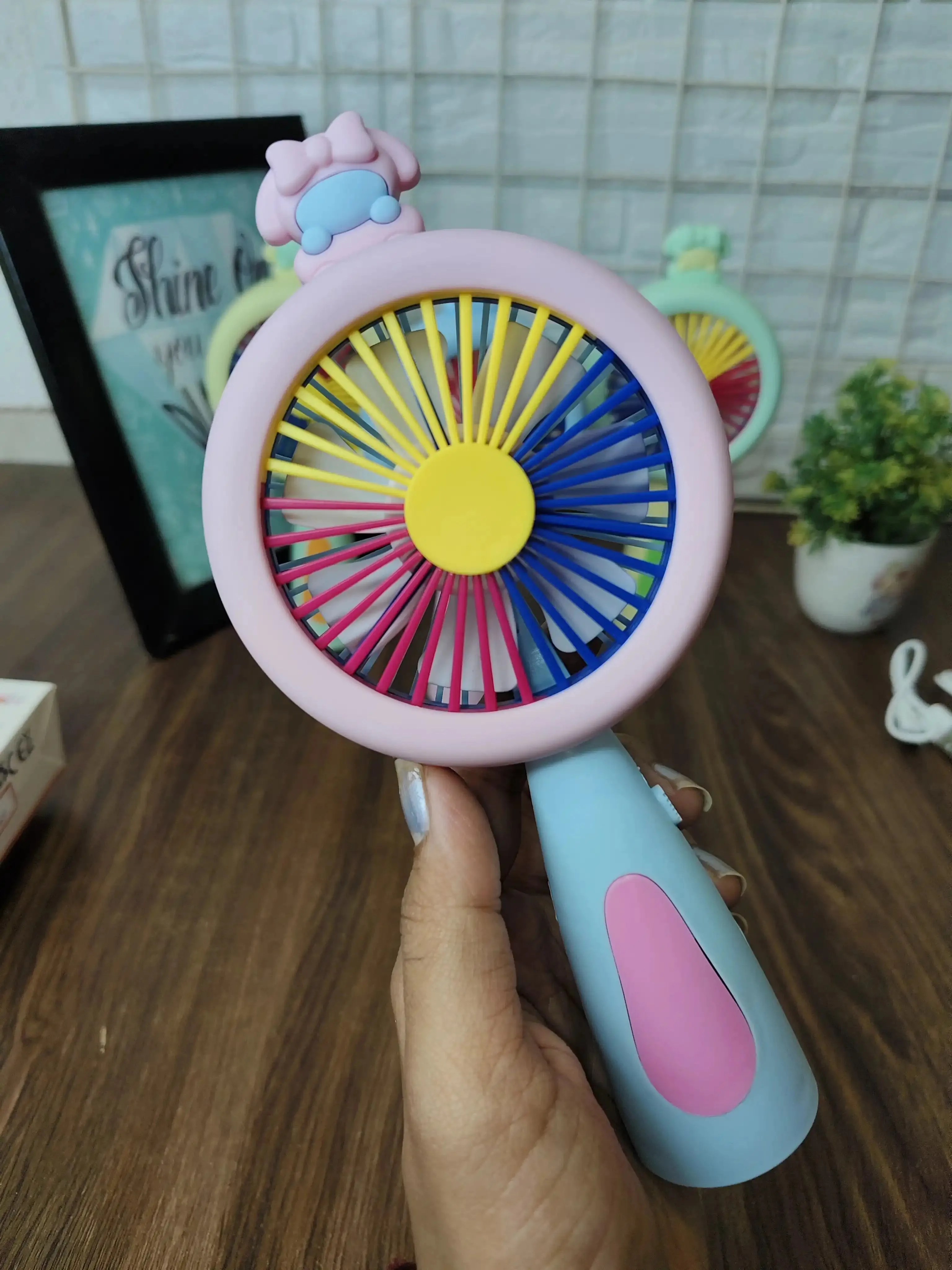 Kawaii hand fans with light chargeable