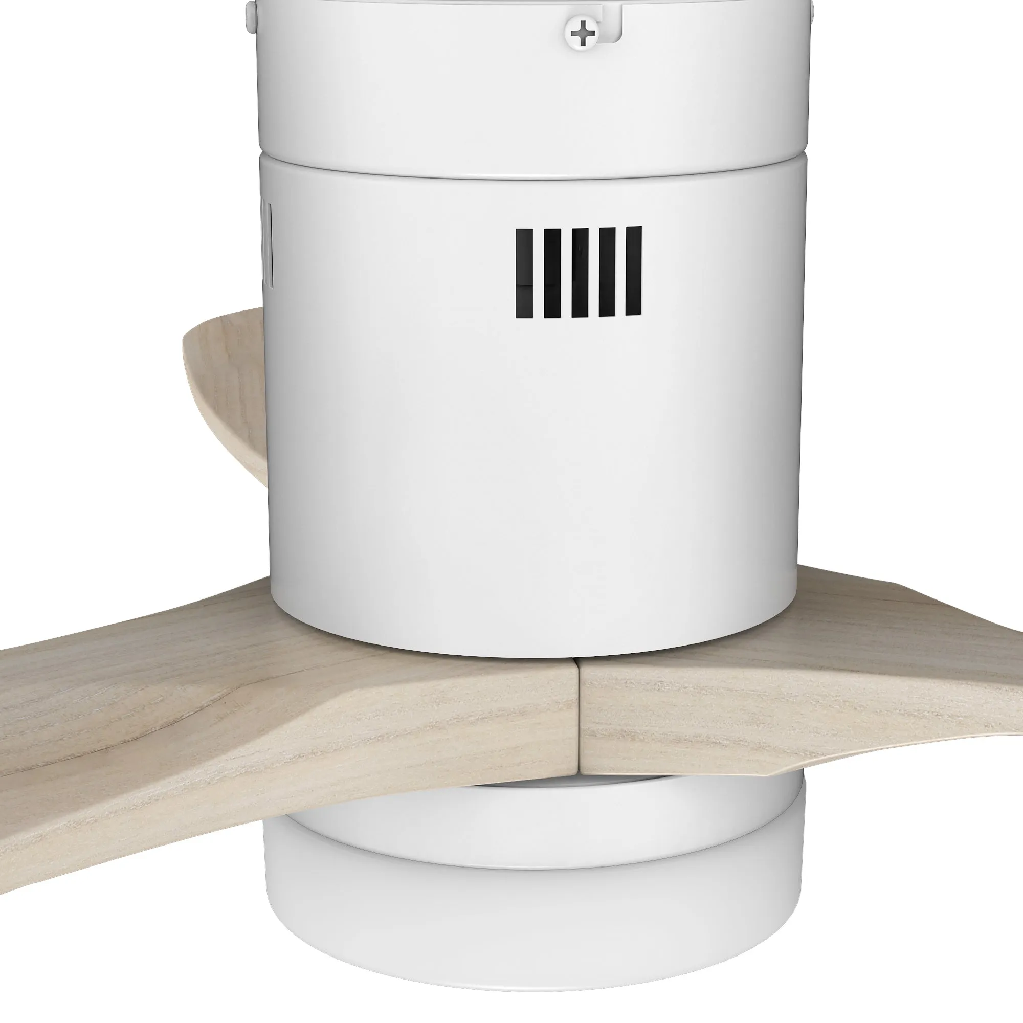 LABELLE 52 inch 3-Blade Flush Mount Smart Ceiling Fan with LED Light Kit & Remote- White/White Oak