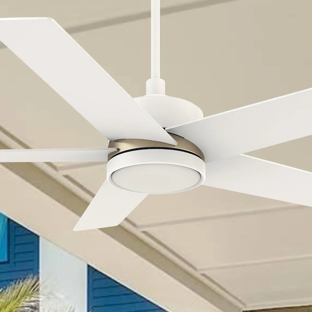 Lakeland Outdoor/Indoor Smart Ceiling Fan with LED Light Remote 52”
