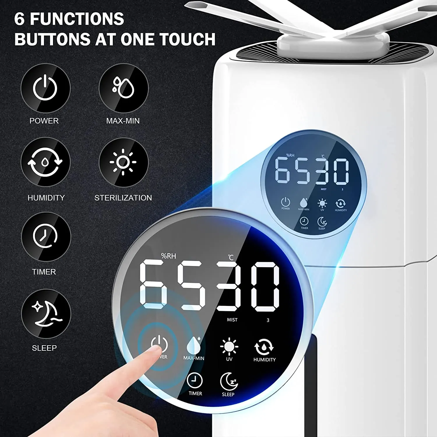 Large Room,5.5 Gal Whole House Humidifier for Home 2200 sq ft,