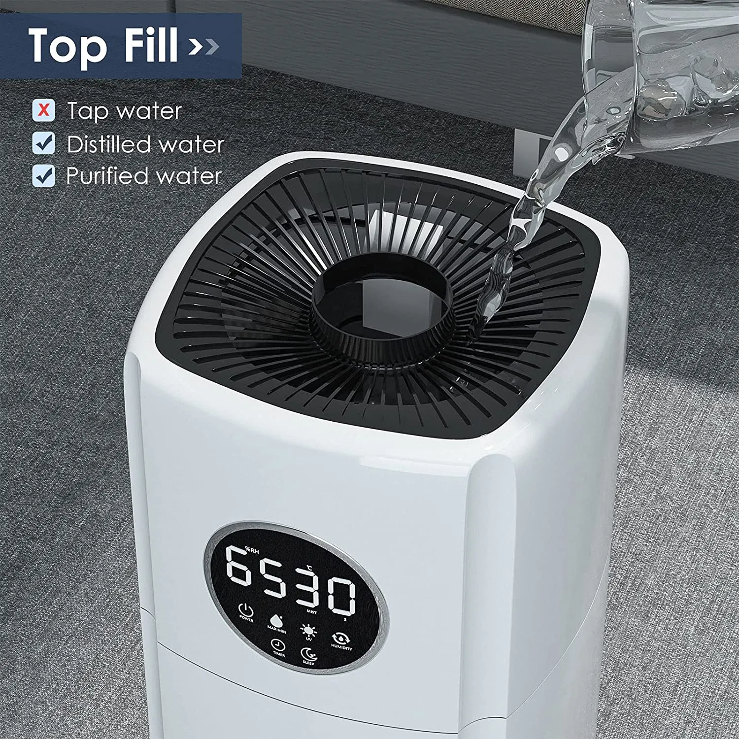 Large Room,5.5 Gal Whole House Humidifier for Home 2200 sq ft,